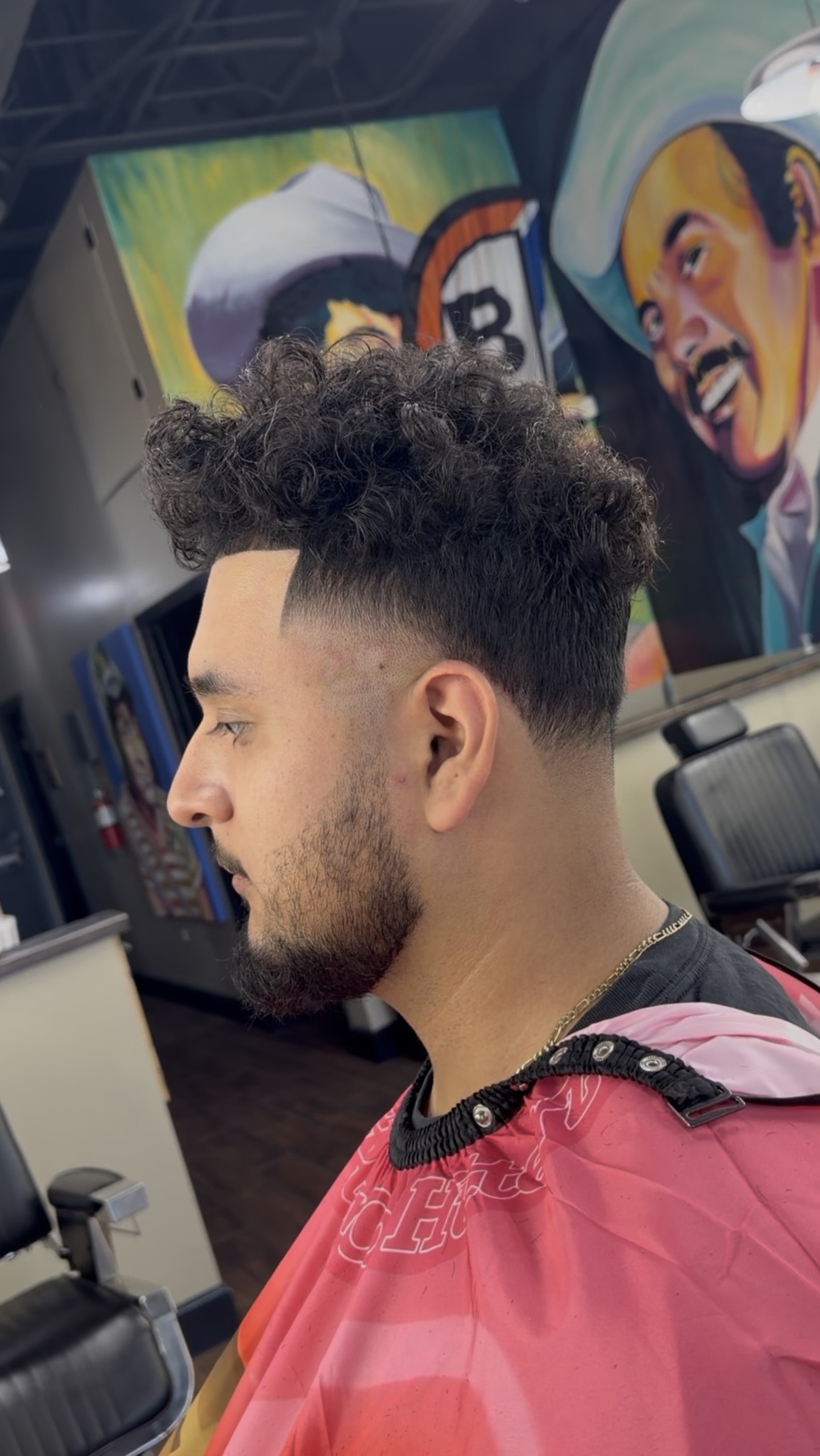 Haircut and beard fade example